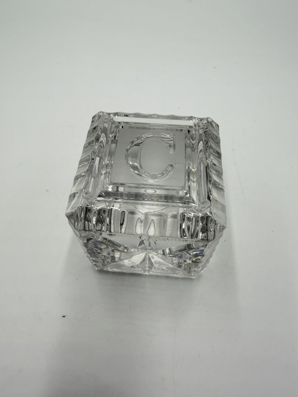 Waterford Crystal Ireland ABC Building Block Paperweight Signed Figurine 2”H