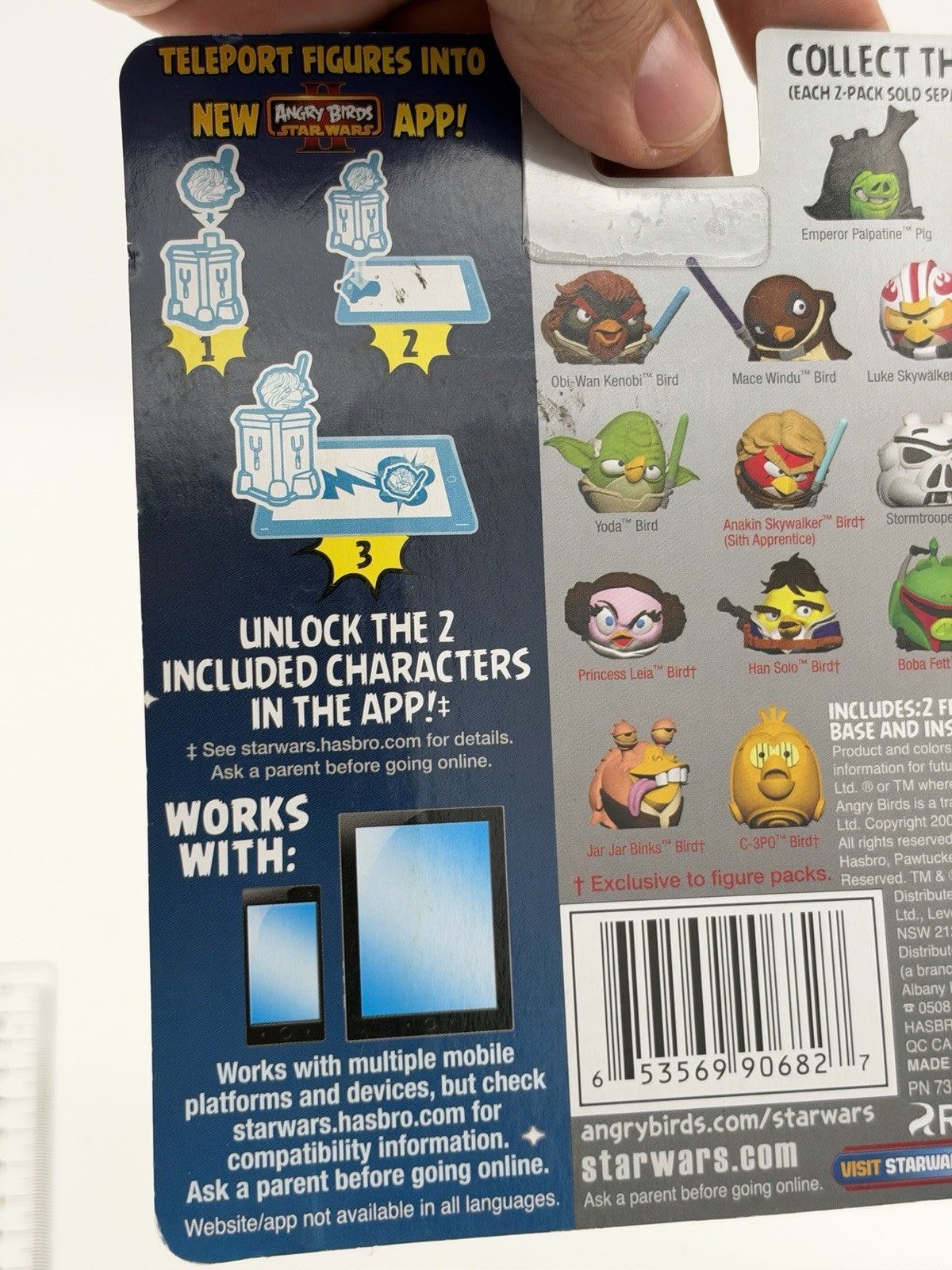 ANGRY BIRDS STAR WARS TELEPODS Yoda Bird Obi-Wan Bird 2-Pack Figurines Toys