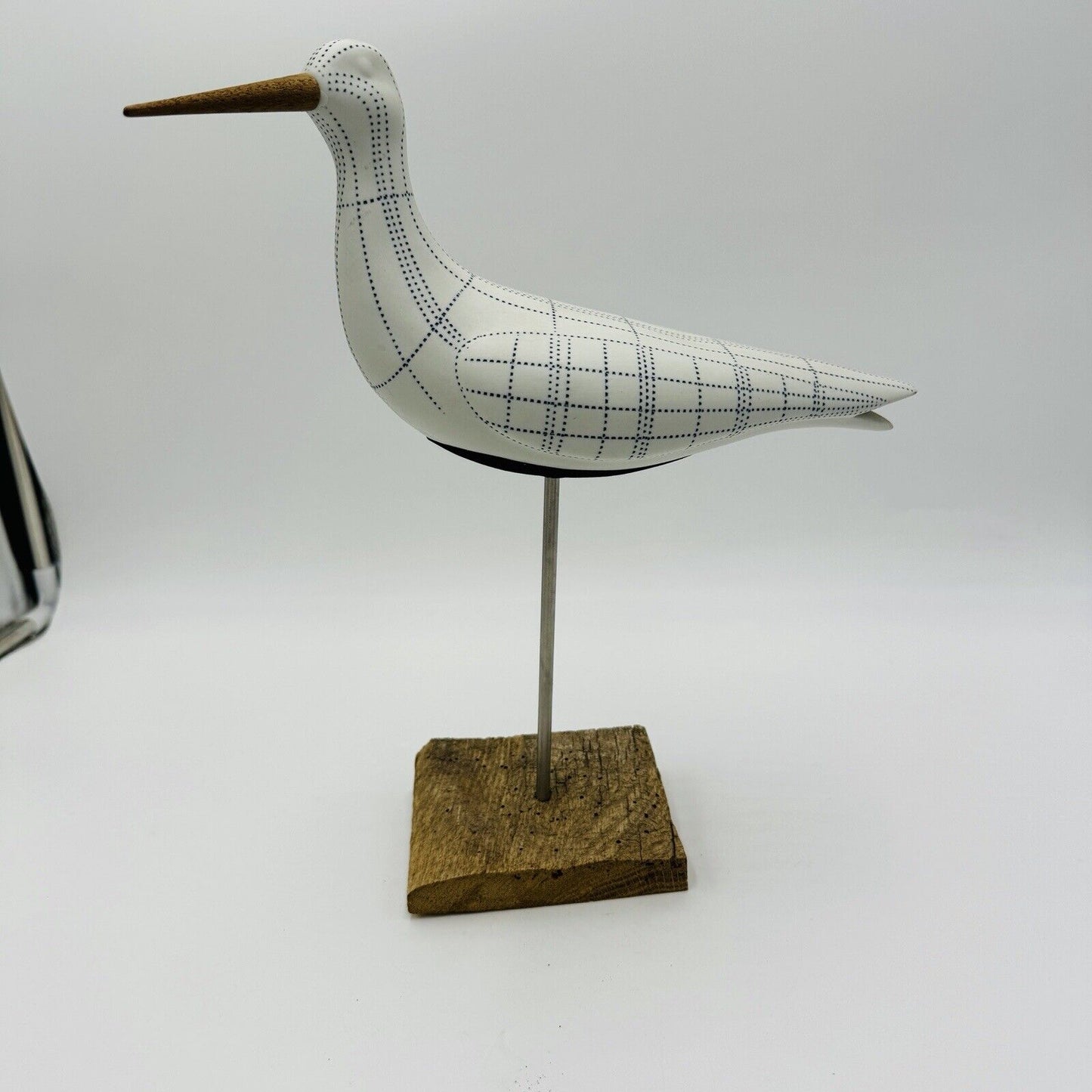 White and Blue Seagull Bird Sculpture Nautical Lake House Sea Ocean Decor