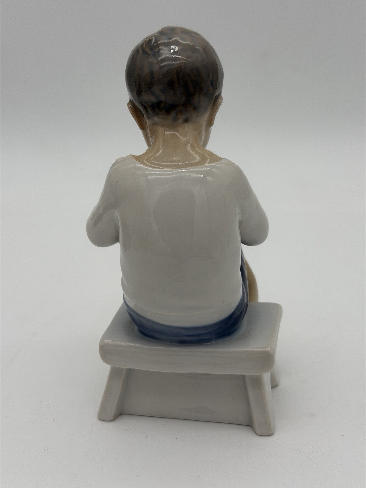 Bing & Grondahl Copenhagen Denmark Victor Boy w/ Coffee # 1713 Figurine Painted