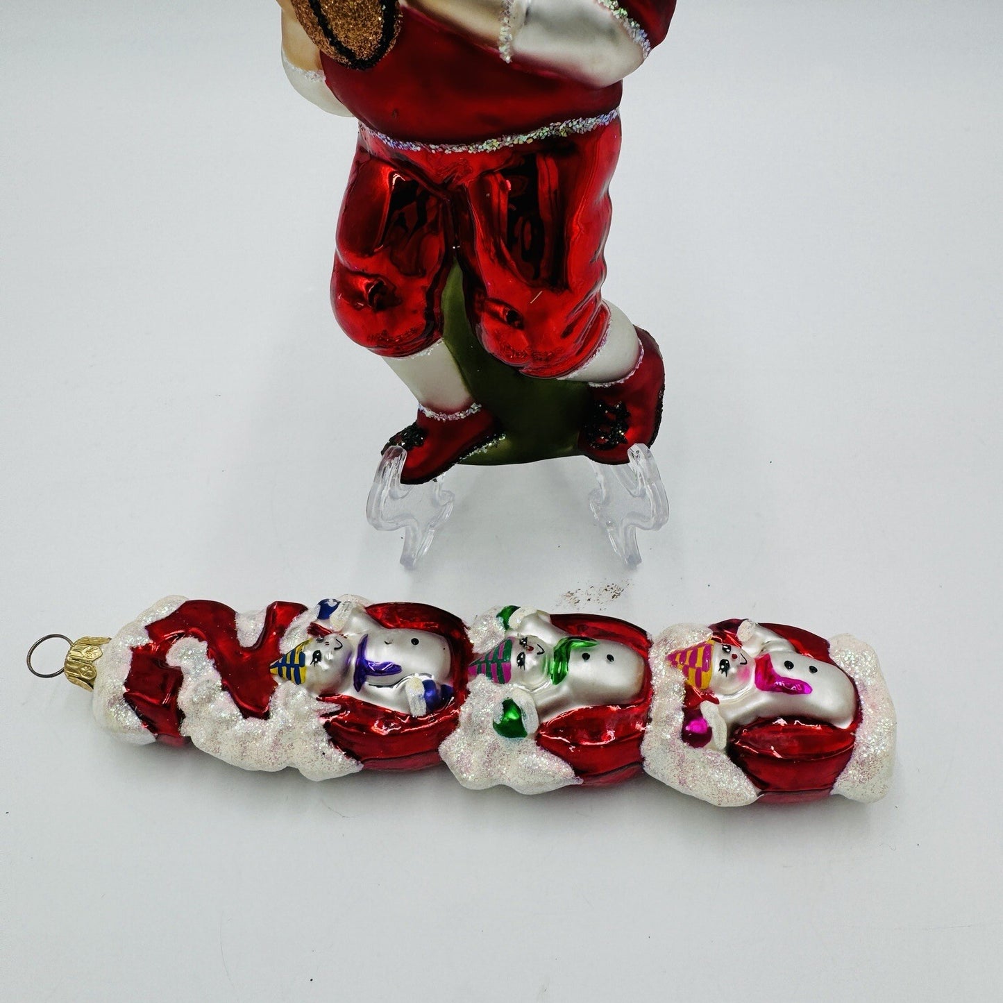 Rare Old World Art Glass Christmas Ornaments American Football Santa