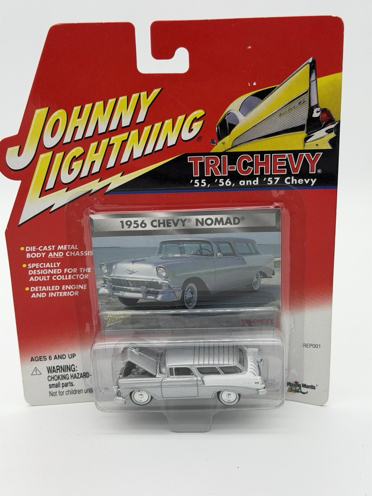 Johnny Lightning Tri-Chevy R1 1956 Nomad Bel Air Diecast White Wall Tires Sealed