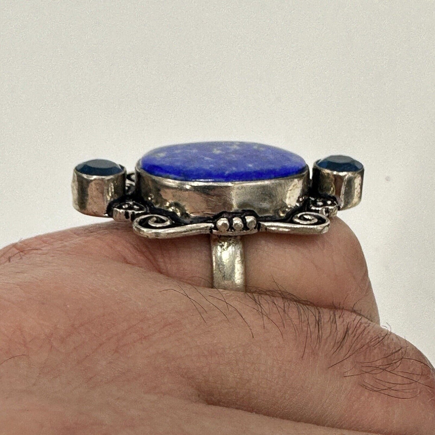 Lapis Women's Jewelry Ring Size 5 Sterling Silver 925 Lazuli Blue Antique