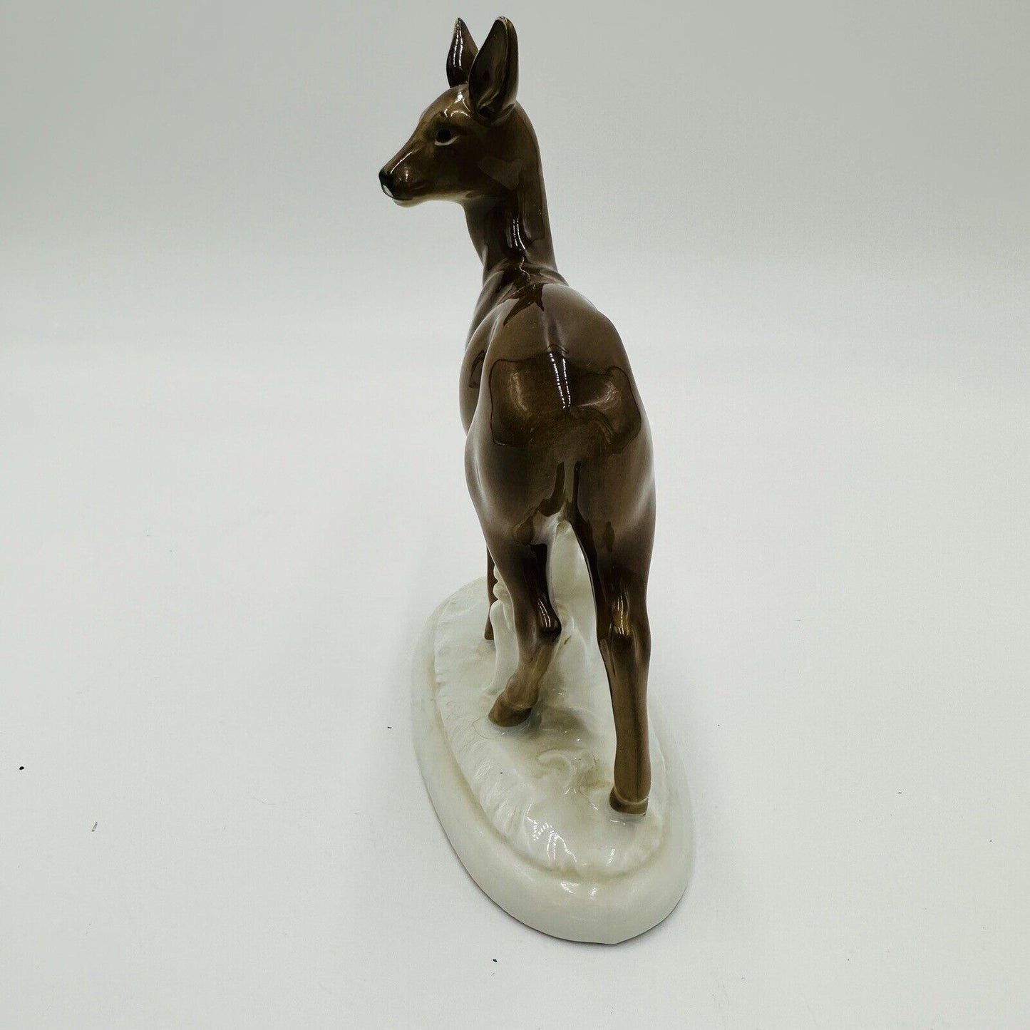 Gerold Deer Figurine Porcelain Bavaria Germany Glossy Brown Vintage Porzellan