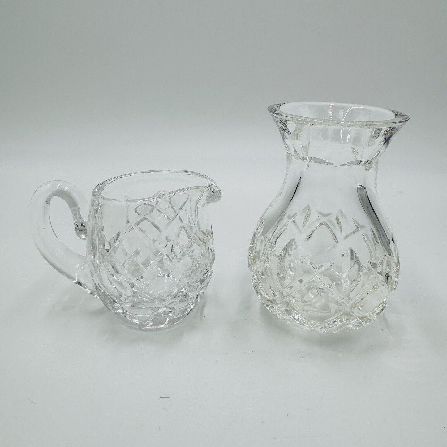 Waterford Crystal Posy Bulb Vase and Mini Pitcher 4in and 3in Set