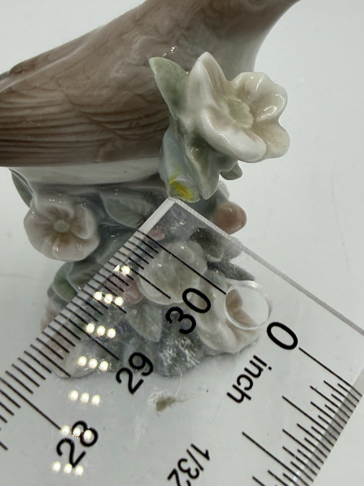 Lladro Spain Porcelain Nightingale Bird On Flower Branch Figurine 3.5”