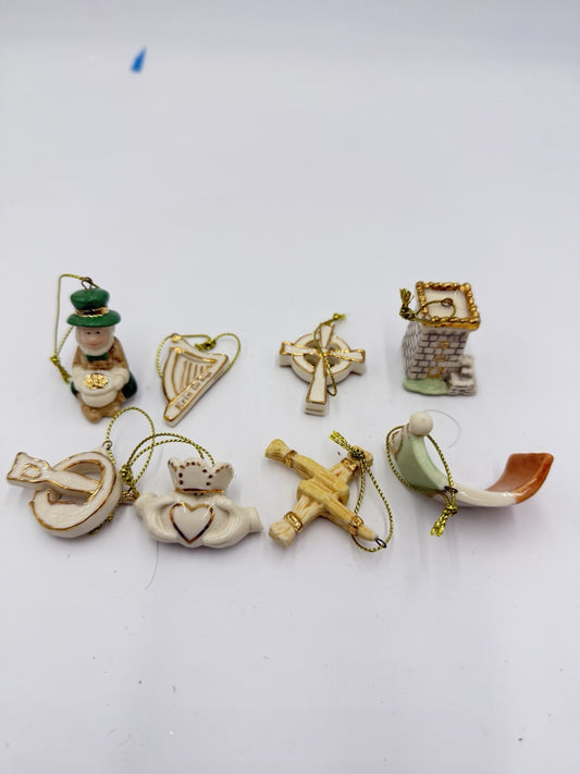 Lenox Luck of the Irish Miniature Tree Ornaments 8 Ornaments Porcelain