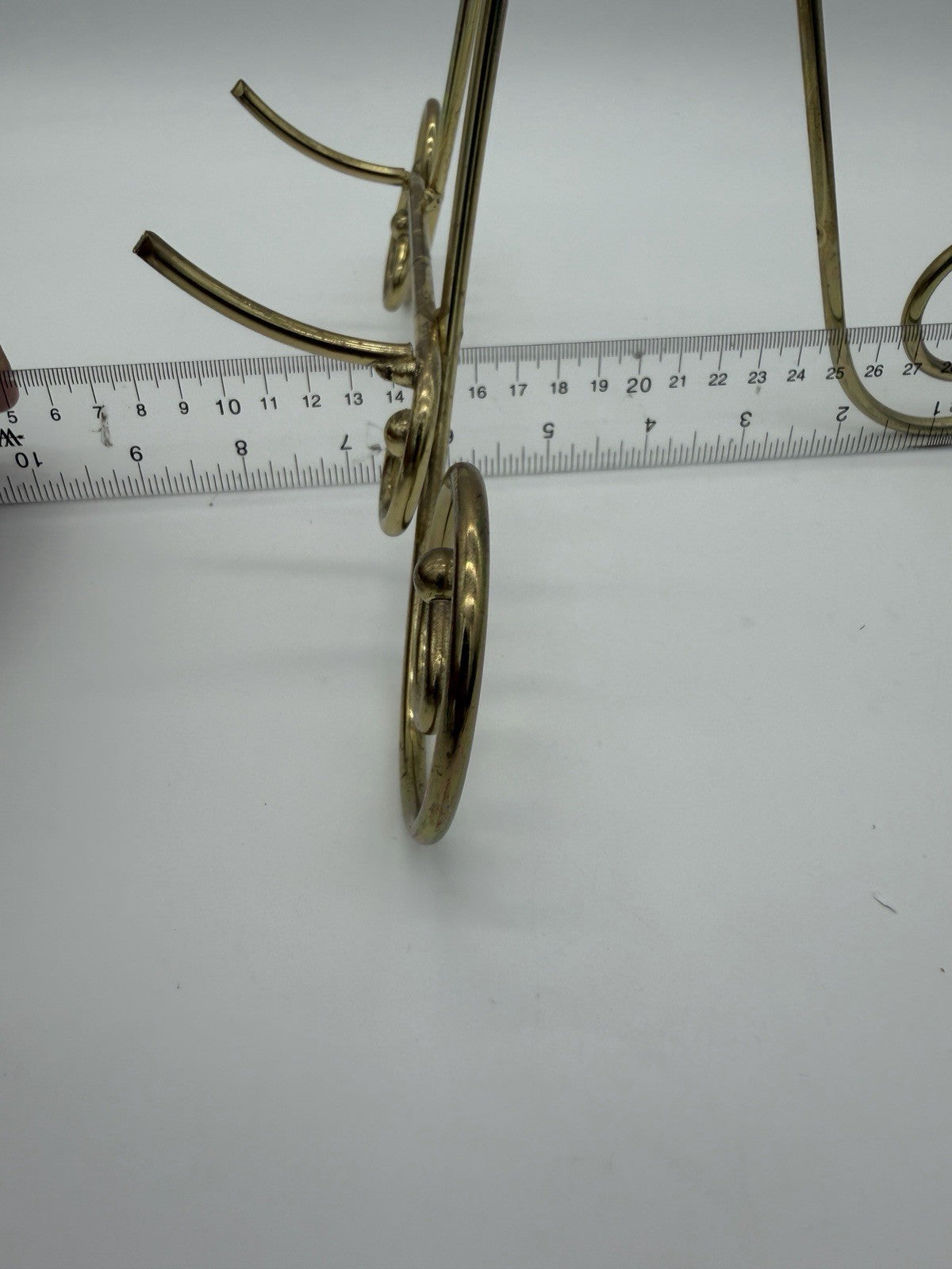 Vintage Ornate Brass Tone Picture Art Plate Book Easel Display Stand 10”x10”