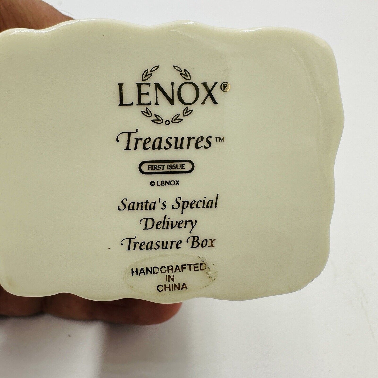 Lenox Santa's Porcelain Special Delivery Trinket Box Teddy Bear Charm Treasures