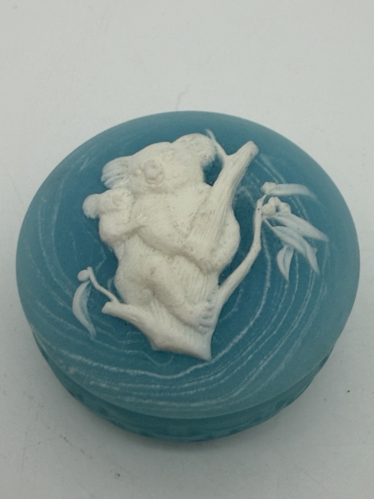 Genuine Marlestone Koala Bear & Baby Blue Australia Trinket Box Vintage