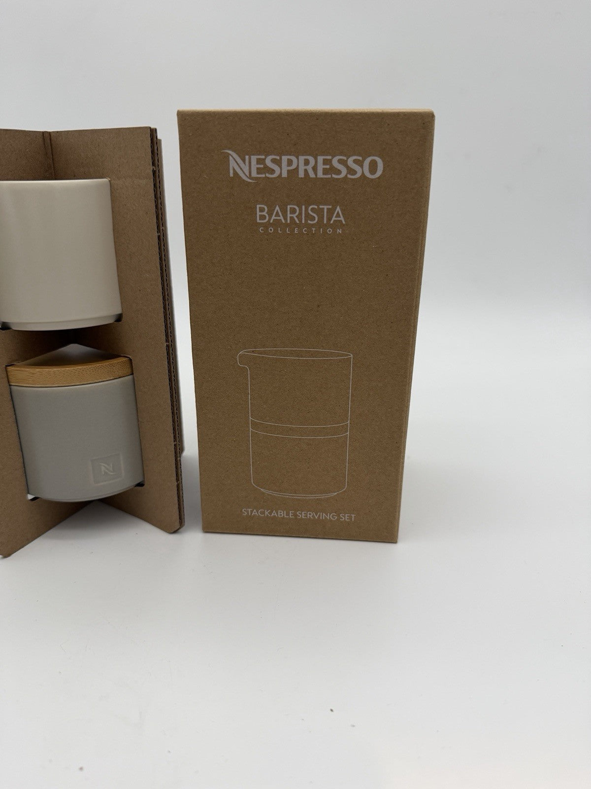 Nespresso Barista Collection Stackable Serving Sugar & Creamer Set New
