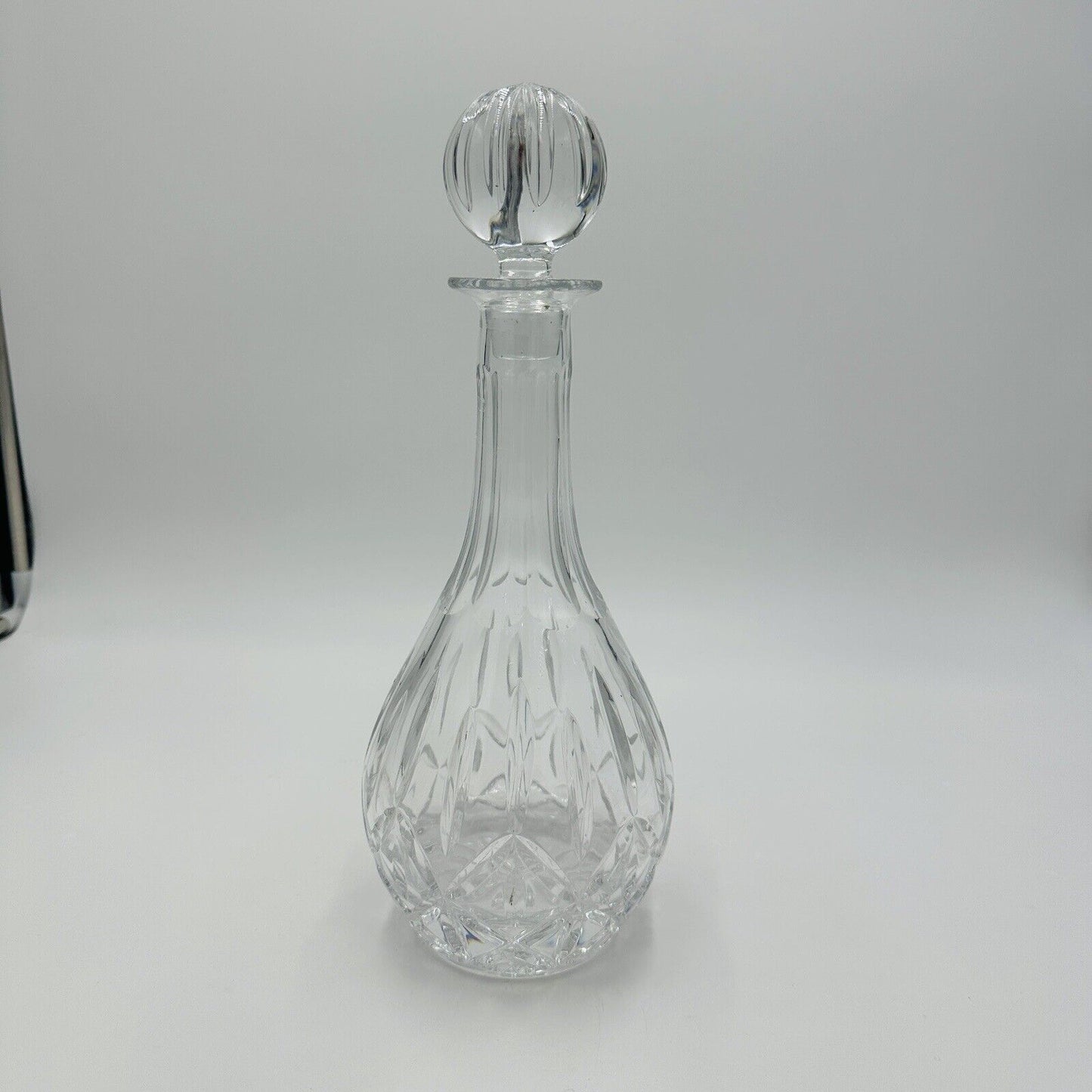 Block Decanter Crystal Hand Blown Cut Wine Olympic Stopper Poland 12in