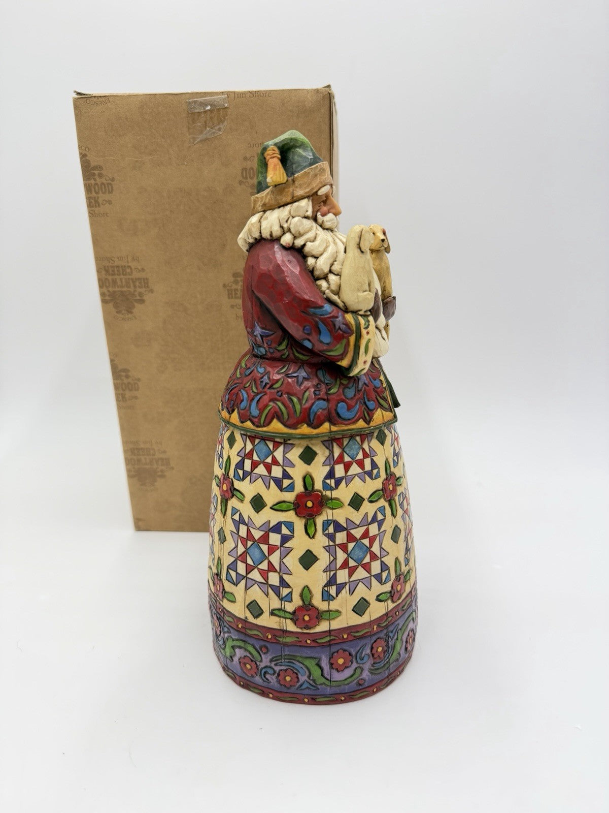 Jim Shore Santa Best Friend Dog & Cat Christmas Santa Figurine 10”H