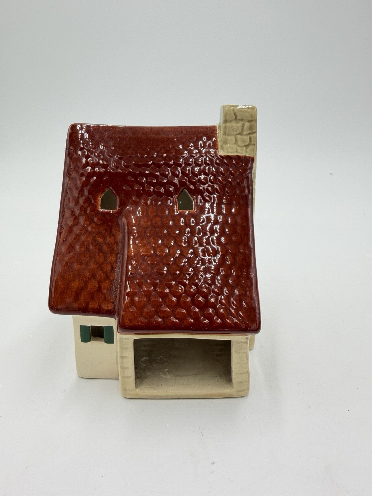 Ursula Leyk Lichthaus Ceramic 2010 house tudor Signed Tea Light Germany Vtg