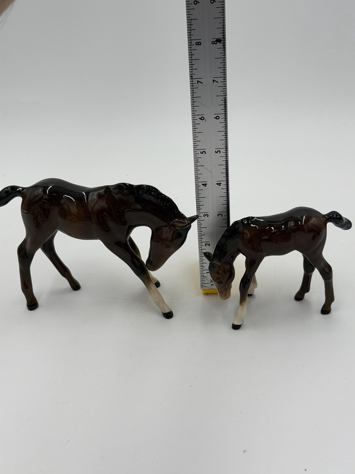 Beswick England Porcelain Painted Foal Horses Figurines 4”& 3” Glossy
