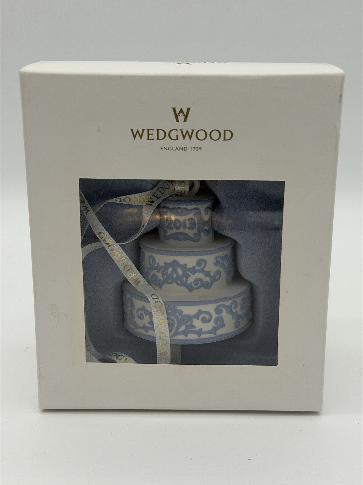 Wedgwood Jasperware First Christmas Together Wedding Cake 2013 Hanging Ornament