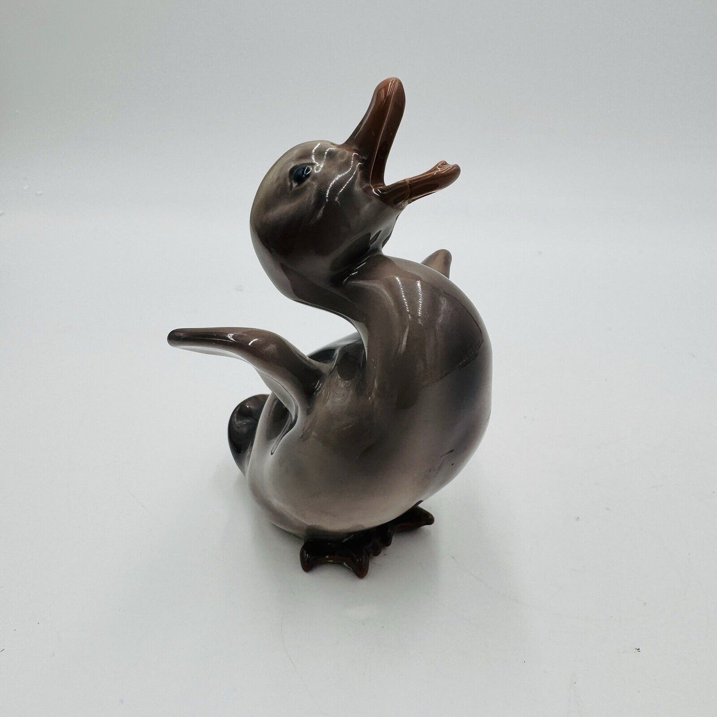 Dahl Jensen Copenhagen Denmark Porcelain Duckling #1032 c1960 Repaired Figurine