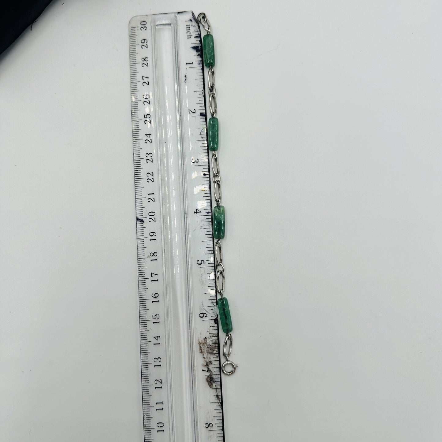 Krementz Bracelet Women's Jewelry Sterling Silver Green Glass Jade Vintage Mark