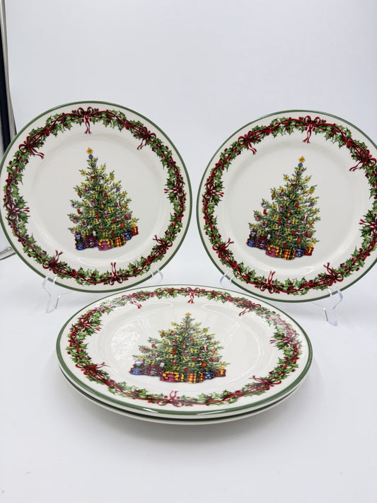 Vintage Christopher Radko Traditions Holiday Celebrations Dinner Plates 10”