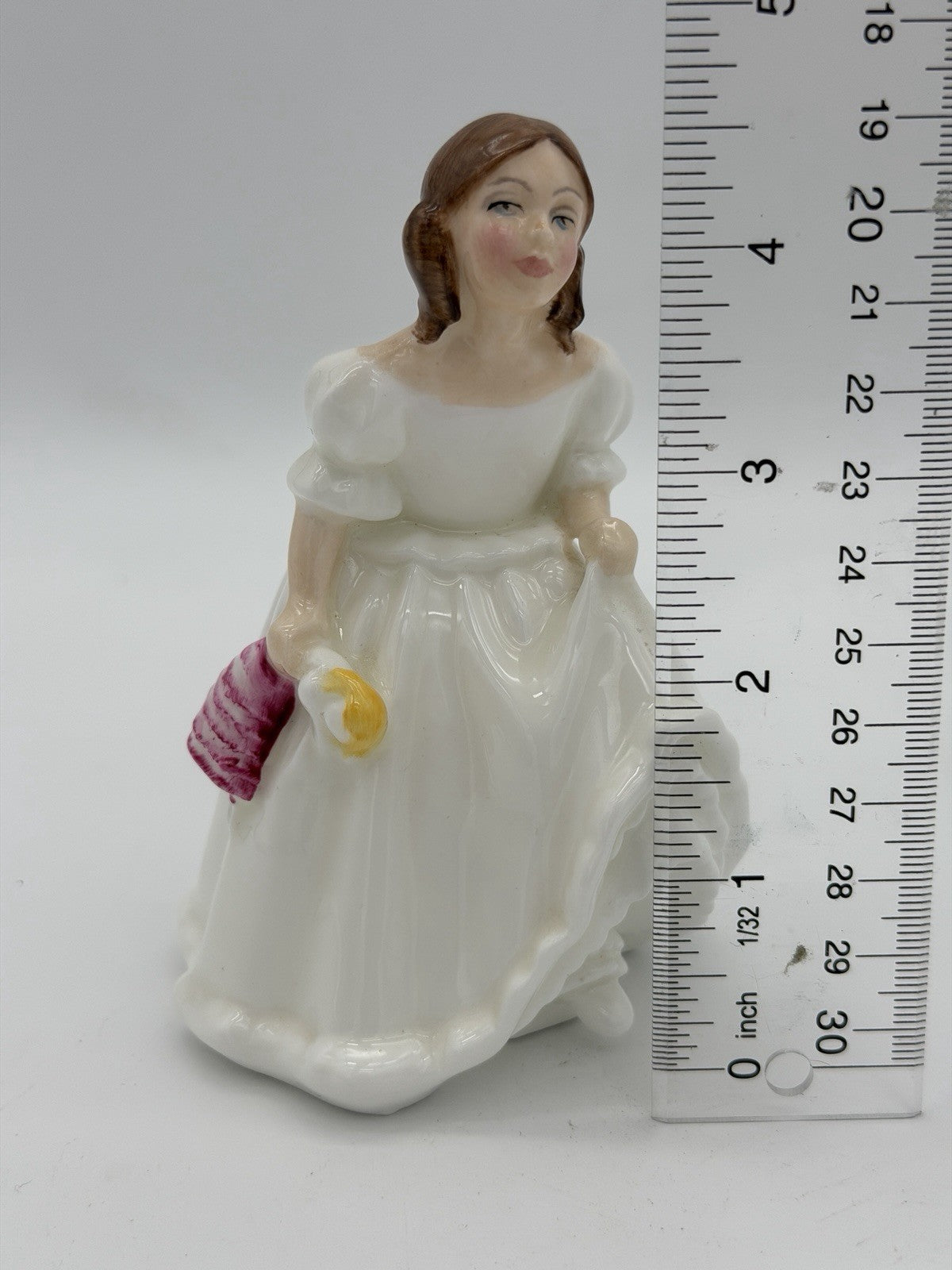 Royal Doulton Porcelain Lynsey White Dress w/Doll HN 3043 P. Parsons Figurine