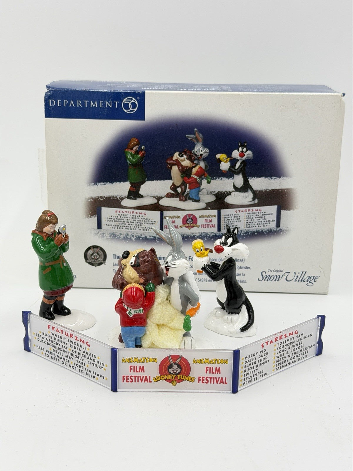 Dept 56 Snow Village The Looney Tunes Animation Film Festival Ceramic Figurines