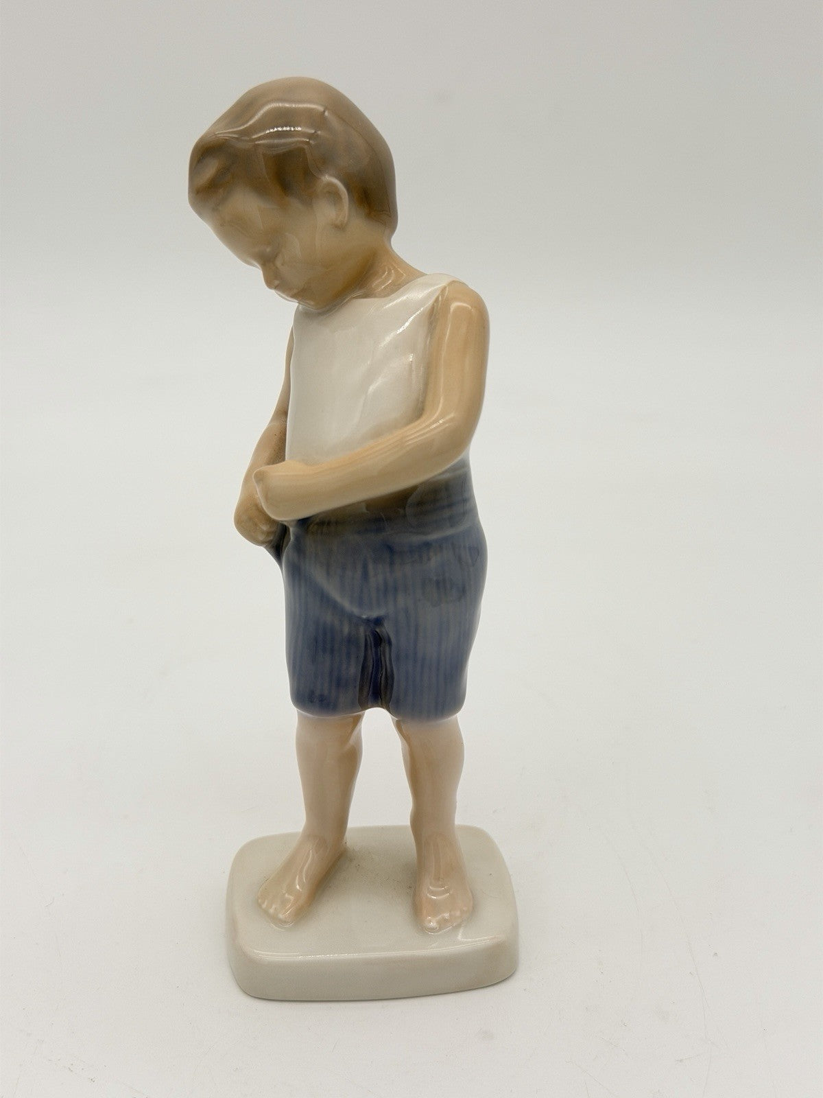 Bing & Grondahl Denmark Porcelain Tiny Tot Boy Buttoning Pants Painted Figurine