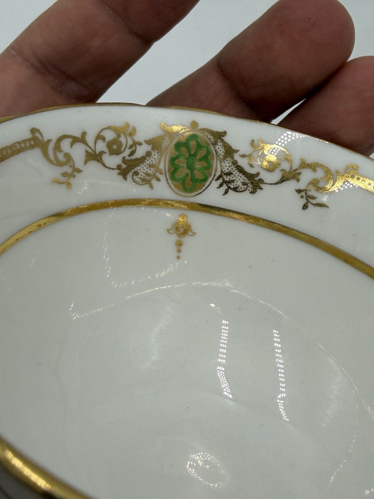 Rare Vintage Aynsley Porcelain England Tea Cup & Saucer Painted Gold Gilt Set