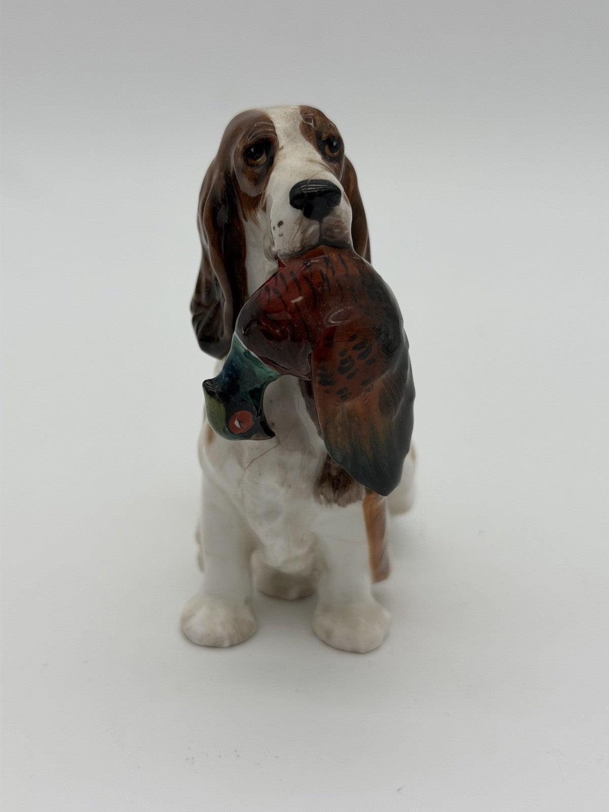 Royal Doulton Porcelain Springer Cocker Spaniel Holding Pheasant HN1029 3.5"