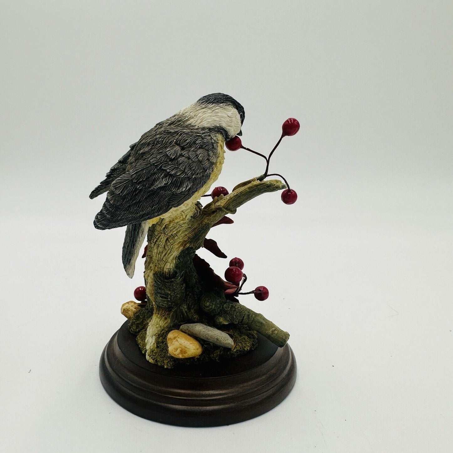 Country Artists Chickadee W Berries Figurine Signed Hand Painted 01700 B Capped