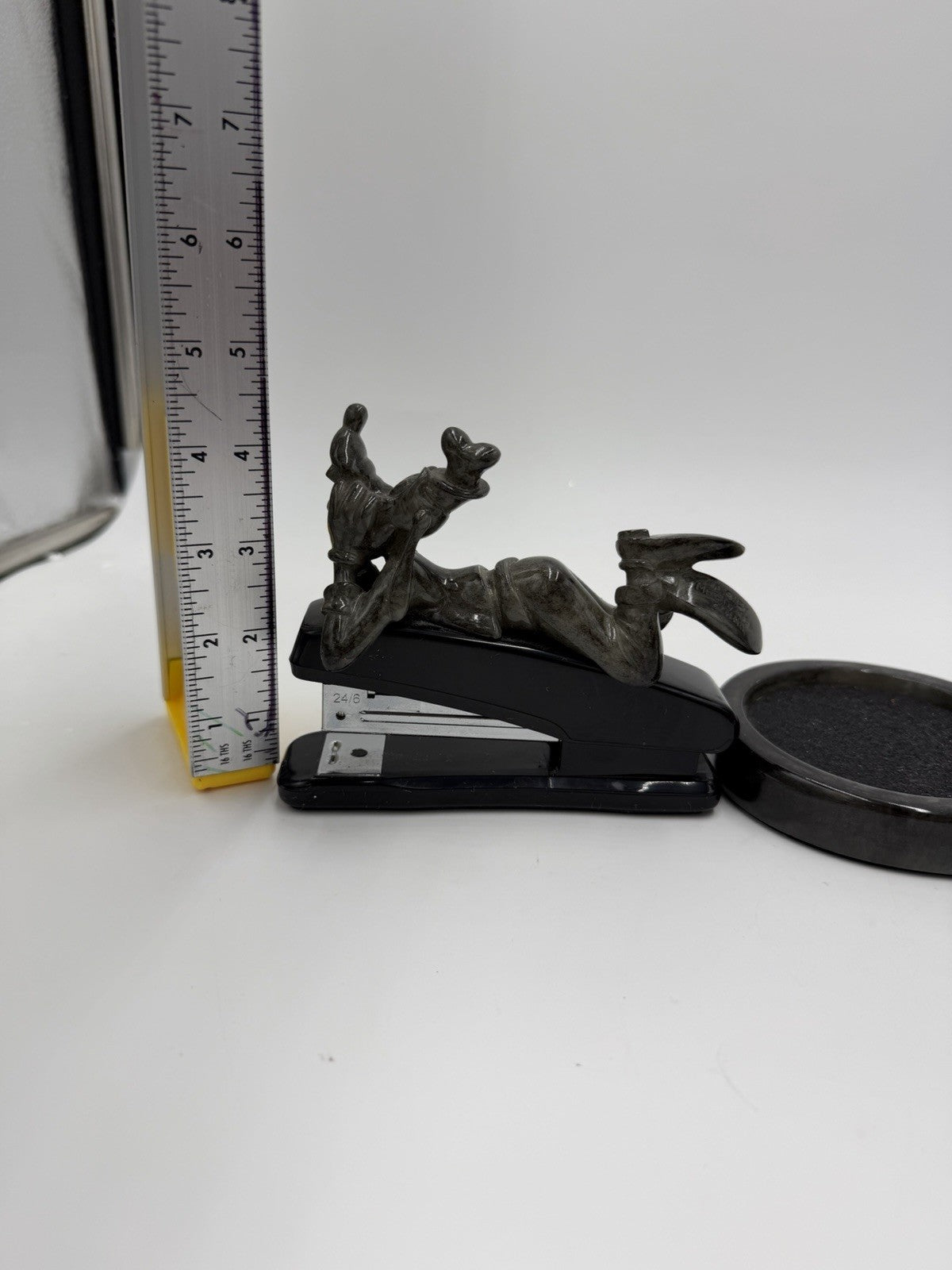 Disney Mickey Mouse Faux Marble 2 Desk Set Stapler Coffee Cup Holder Vintage