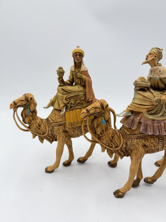 Fontanini Italy 1983 Three Kings Wise Men Riding Camels 6.5"Nativity Figurines