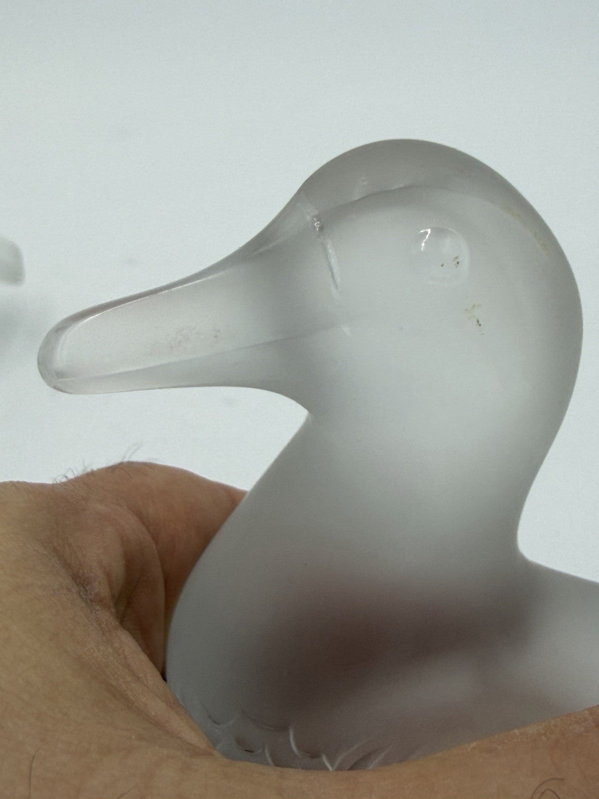 Lalique Paris France Crystal Duck Canard 2 Figurines 11657 & 11659 Vintage Pair