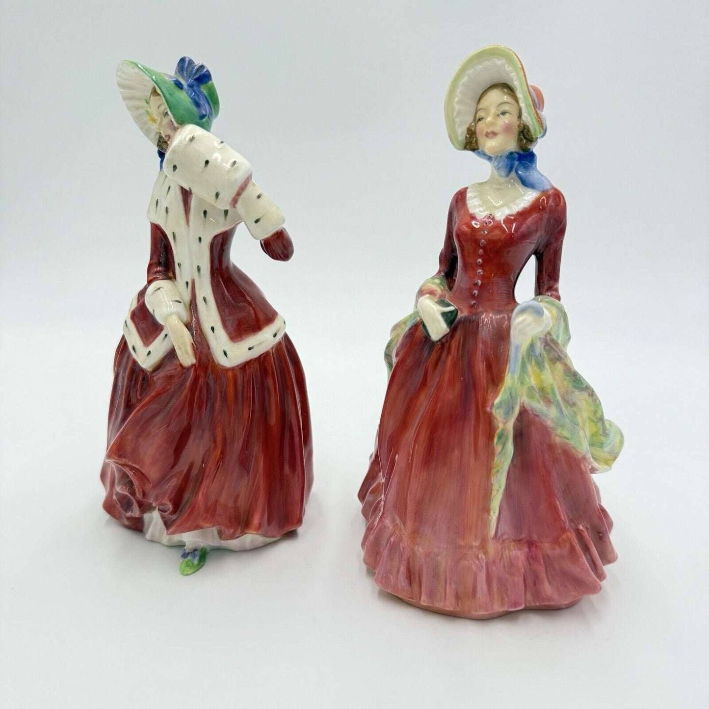 Vtg Royal Doulton Ladies Figurines Sabbath Morn Christmas Morn Porcelain England