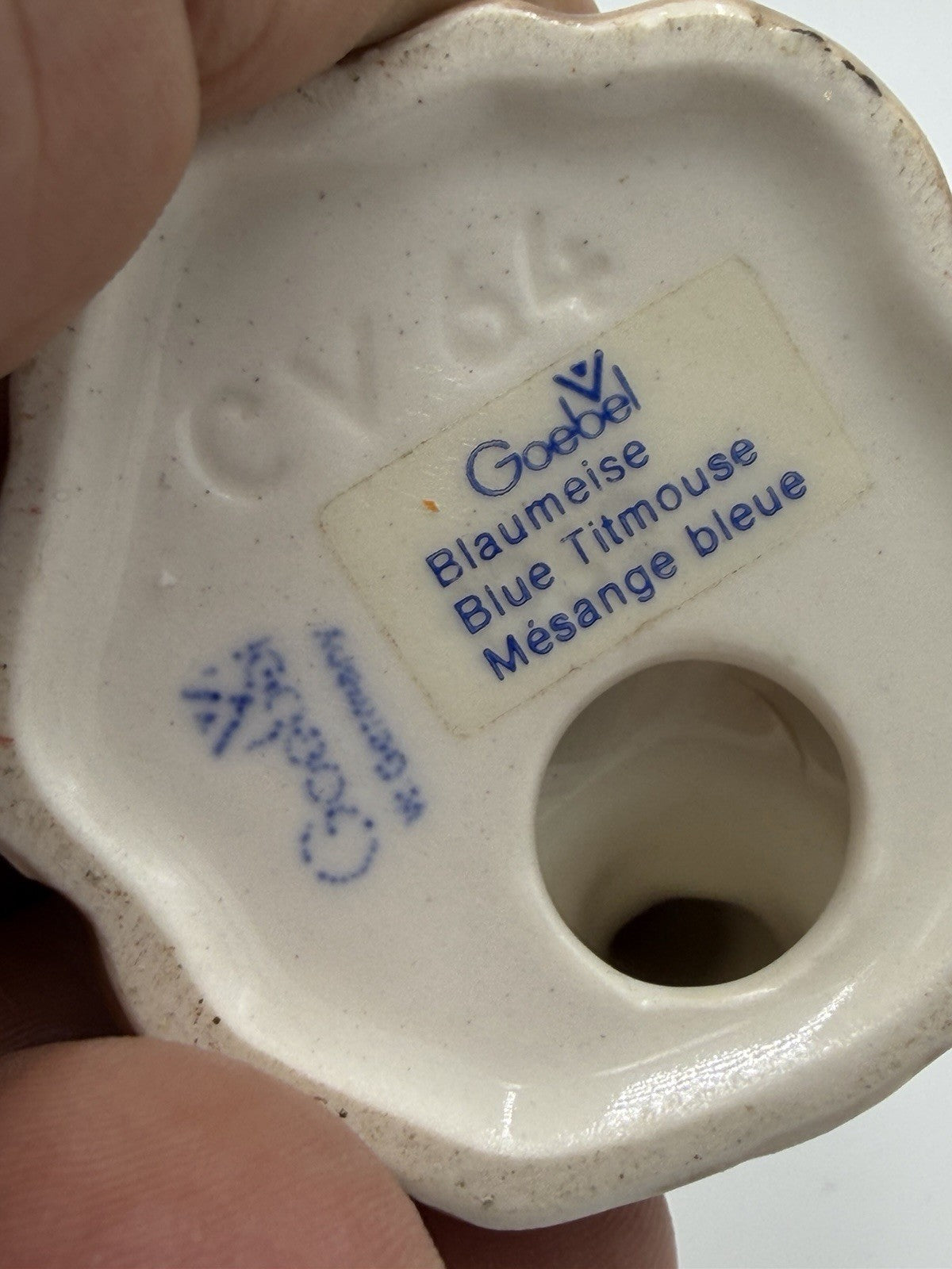 Vtg Goebel Hummel Blue Titmouse Bird Porcelain Figurine W.Germany CV64 Sticker