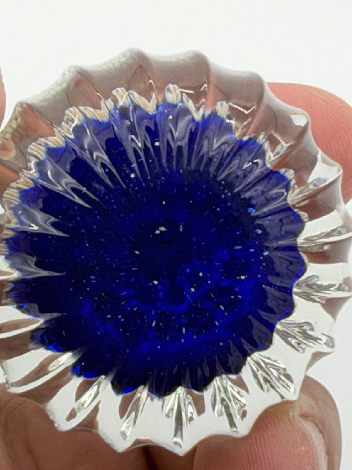Vtg Perthshire Art Glass Paperweights Crieff Scotland Glass Millefiori 1” Blue