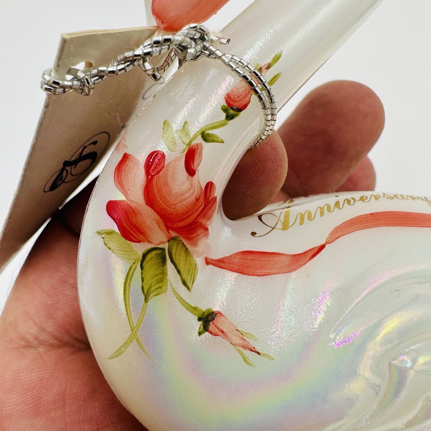 Fenton Swan Figurine 40th Anniversary Enduring Love 1989 4in Vintage Art Glass