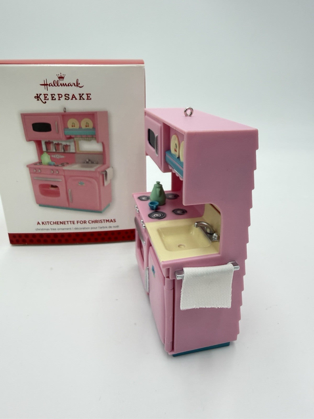 HALLMARK Keepsake A KITCHENETTE For Christmas Pink Ornament  2013 Boxed
