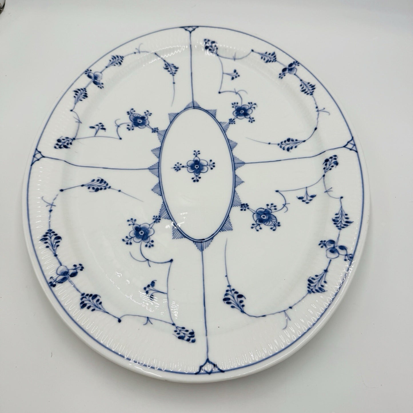 Antique Royal Copenhagen Blue Fluted Plain Large 18in Oval Platter #348 Rare