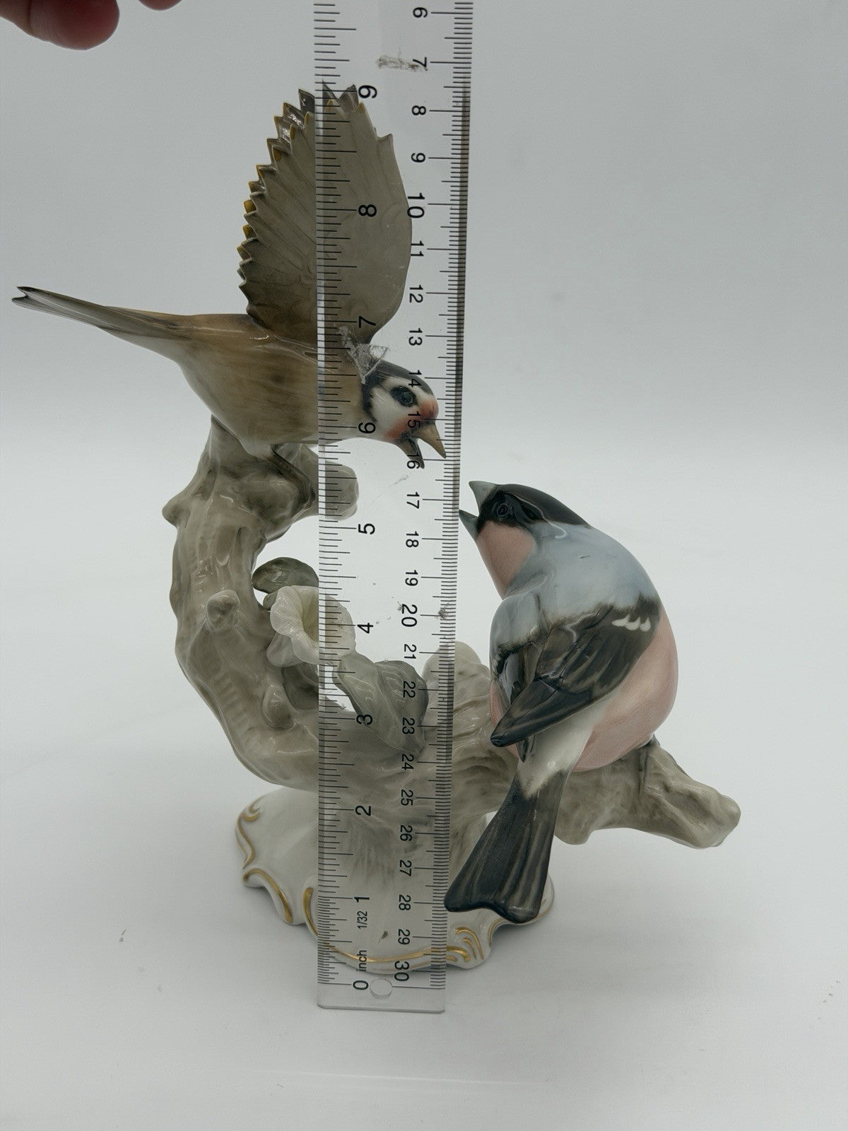 HUTSCHENREUTHER Germany Porcelain GOLDFINCH & BULLFINCH Figurine K Tutter Large
