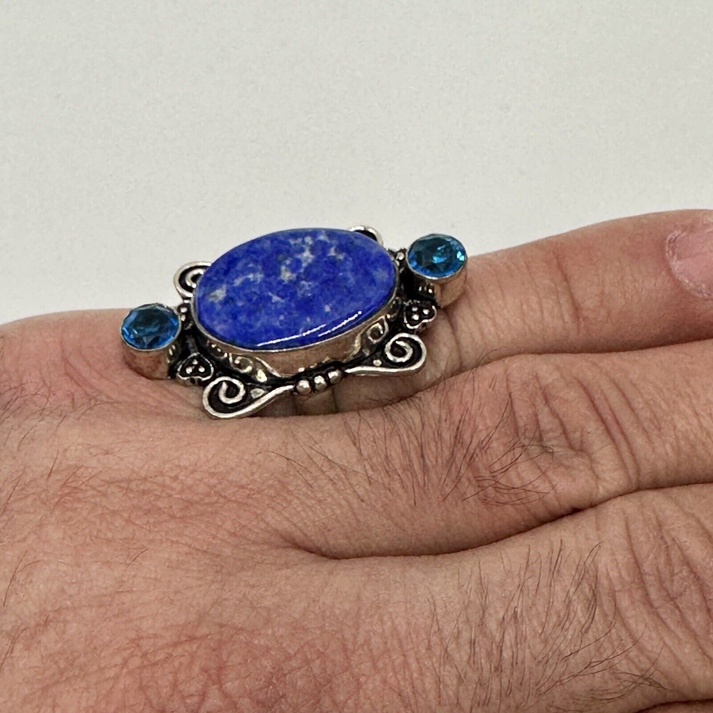 Lapis Women's Jewelry Ring Size 5 Sterling Silver 925 Lazuli Blue Antique