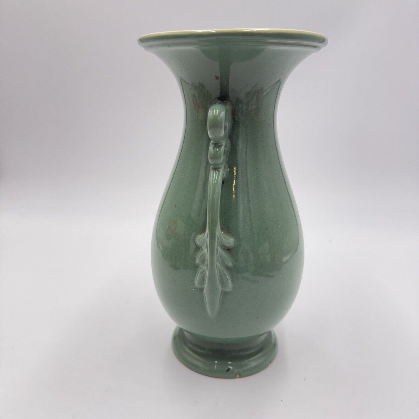 Abingdon USA Pottery 1930's Celadon Green Double Handled Vase #535 Large Rare