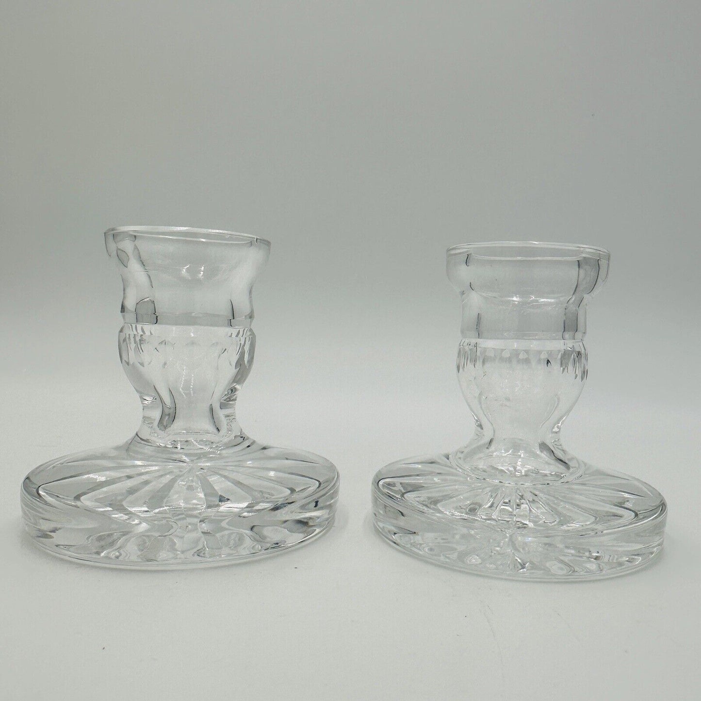 Waterford Candlesticks Blarney Crystal Pair 3.5inW × 3.5inD × 4inH Vintage