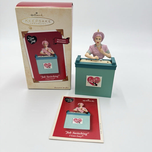 Hallmark Keepsake 2002 Job Switching, I Love Lucy Features Movement Ornament