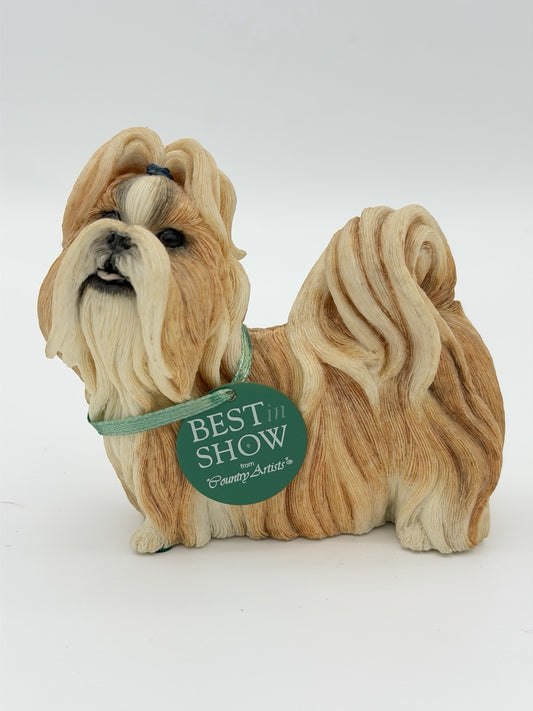 Country Artists England Resin Painted Best in Show  SHIH TZU Dog Figurine 3.5”
