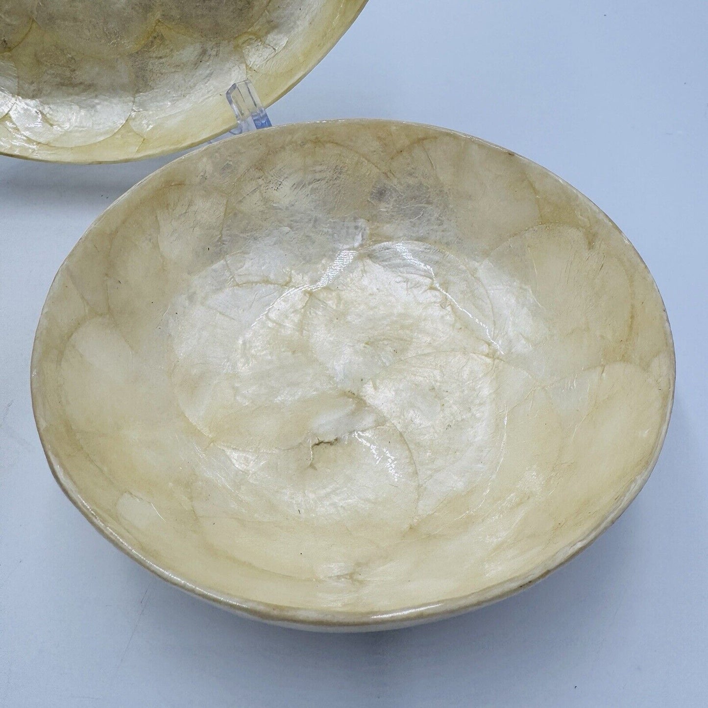 Vintage Capiz Shell Tray and Bowls Set 3 Pieces