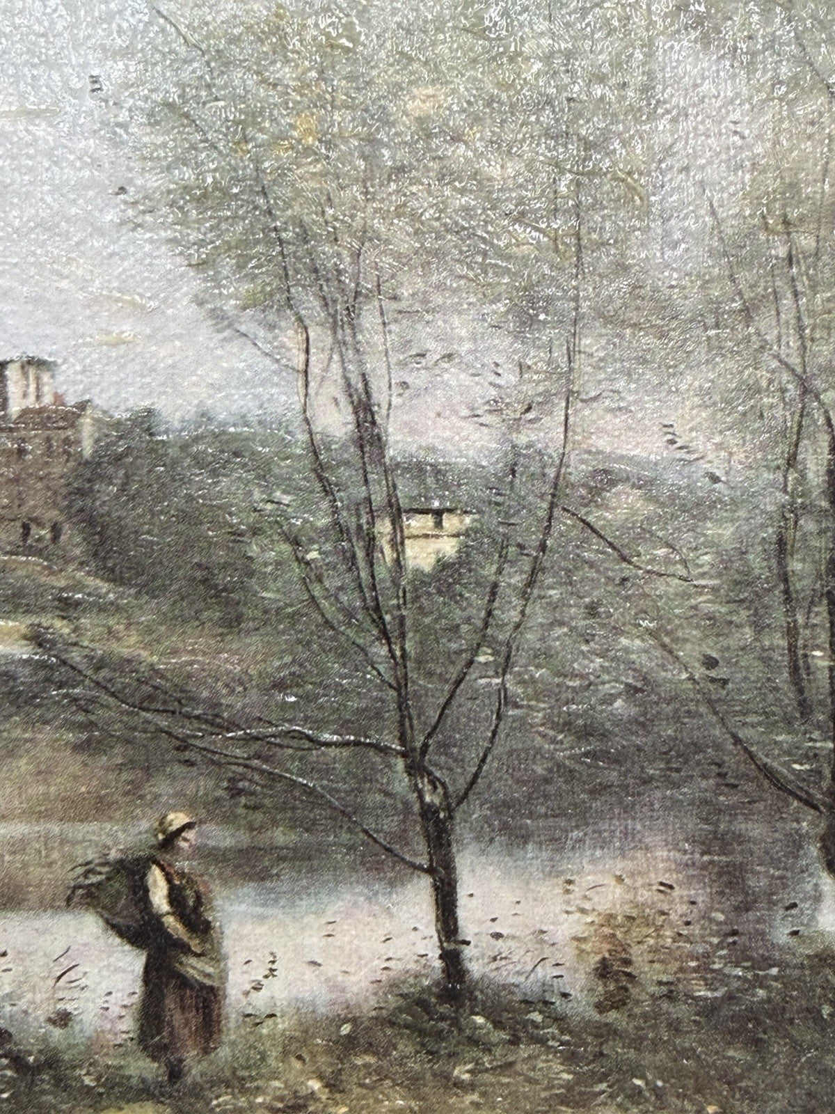 Antique Corot Signed French Oil Painting Jean-Baptiste-Camille 16”x14”