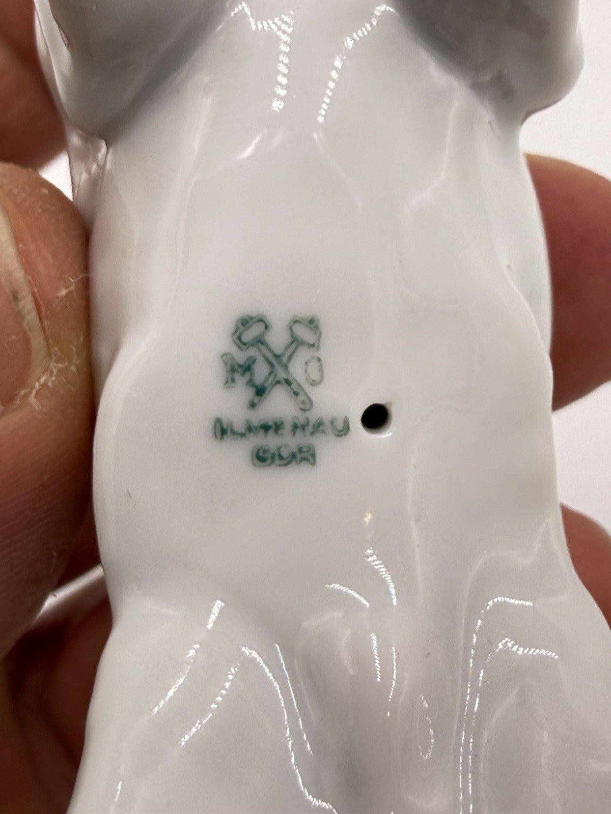 METZLER & ORTLOFF  Germany Porcelain Scottish Terrier Dog Figurine 3”rare Vtg