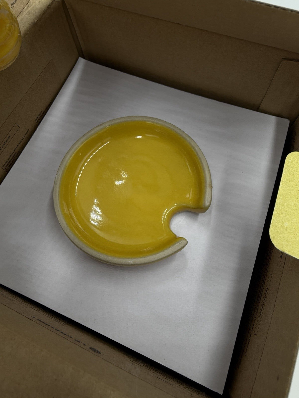 Le Creuset Stoneware Dijon Yellow Honey Pot Dipper Set New