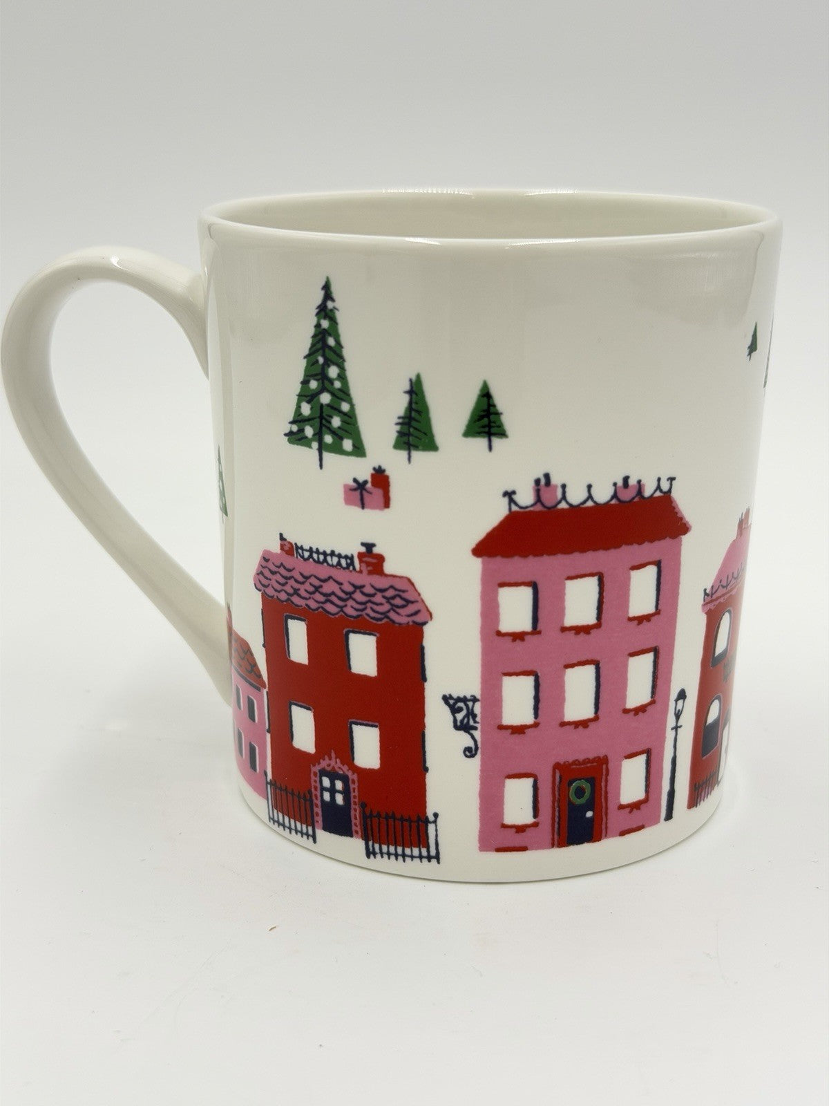 Rare Kate Spade New York Lenox Porcelain Arbor Village Christmas Coffee Mug 3.2”