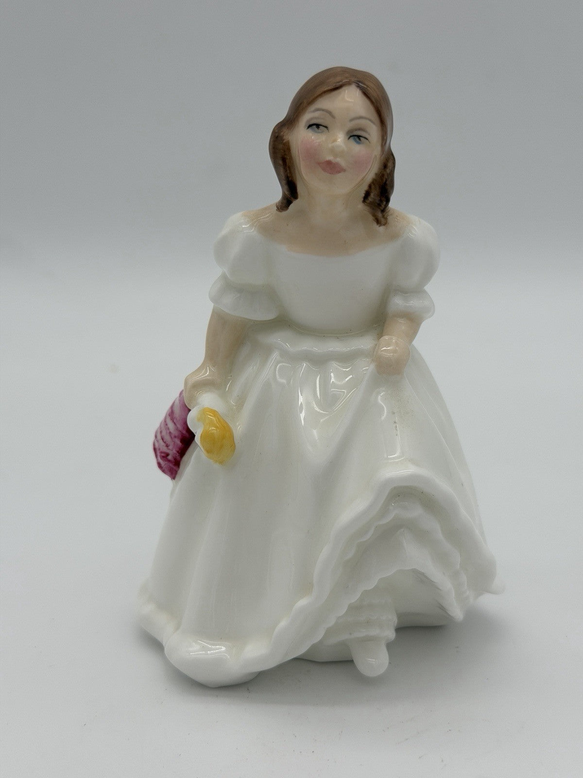 Royal Doulton Porcelain Lynsey White Dress w/Doll HN 3043 P. Parsons Figurine